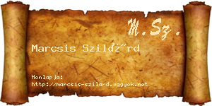 Marcsis Szilárd névjegykártya